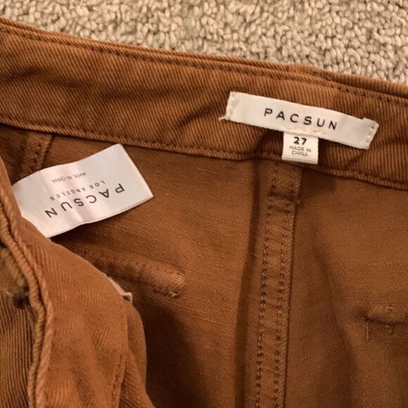 PacSun Brown Cargo Utility Carpenter Pants Size 27 - Picture 11 of 13